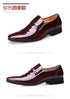 Elegant Breathable Oxford Leather Shoes for Men - Perfect Formal Flats for Office, Weddings, and Daily Wear - Comfortable Slip-On Design with Pointed Toe and Rubber Outsole